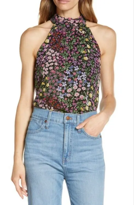 1.STATE Print Halter Top in Ditsy Patches at Nordstrom, Size Small