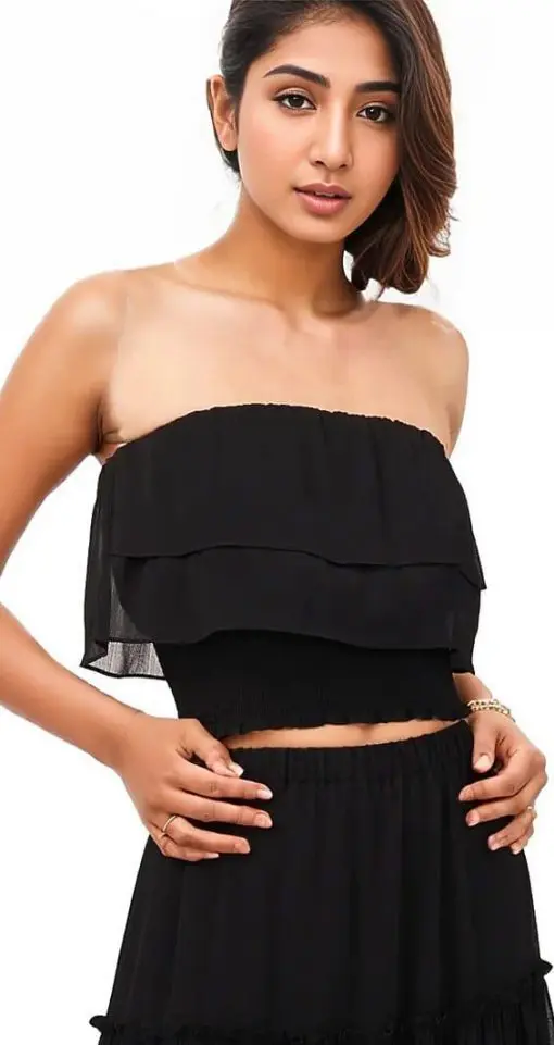 1.STATE Tiered Strapless Top in Rich Black at Nordstrom, Size Xx-Large