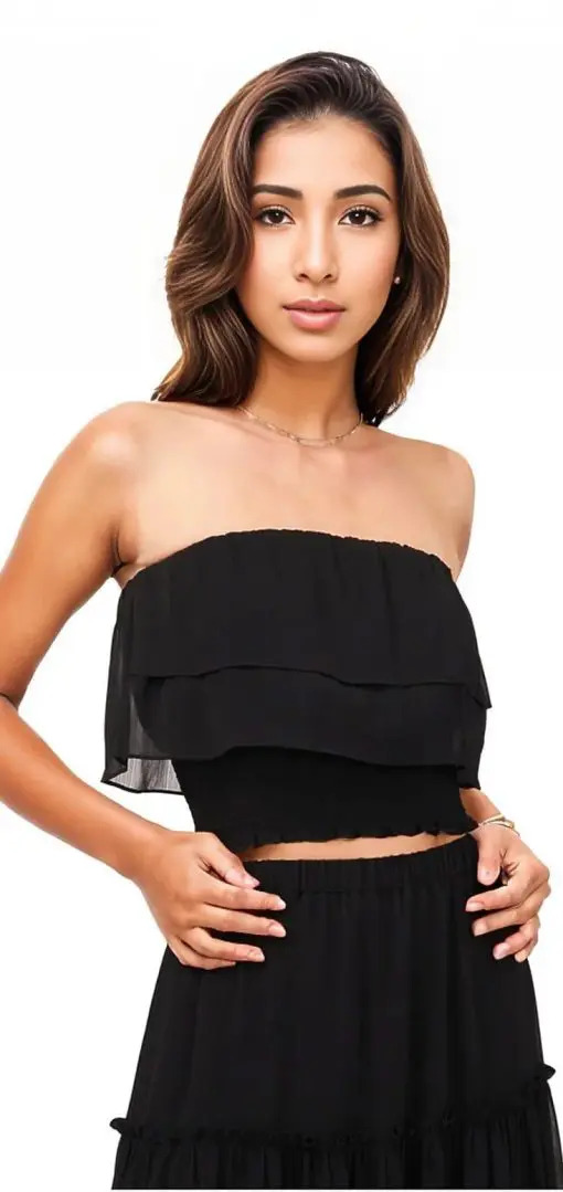 1.STATE Tiered Strapless Top in Rich Black at Nordstrom, Size Xx-Small