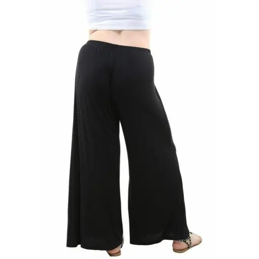 24seven Comfort Apparel Plus Size Plus Wide-leg Palazzo Pants 1X - Image 3