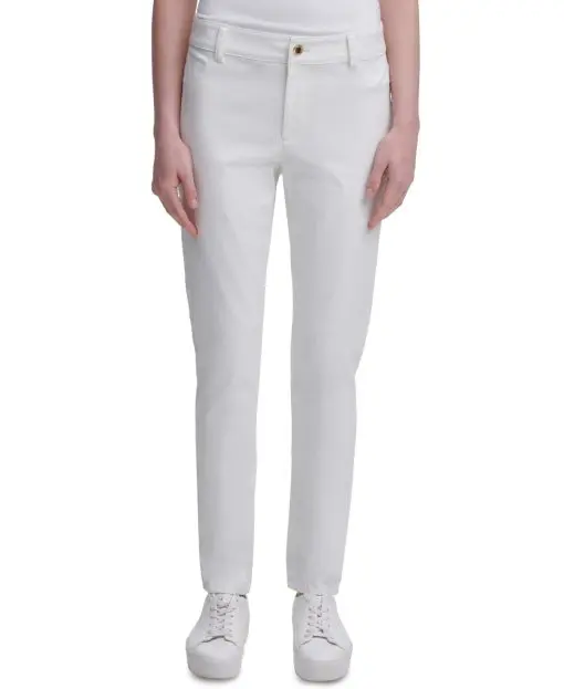 Calvin Klein Stretch Cotton Twill Pants Soft White 10