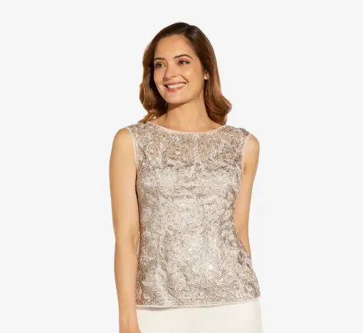 Adrianna Papell Lace Top Marble 16