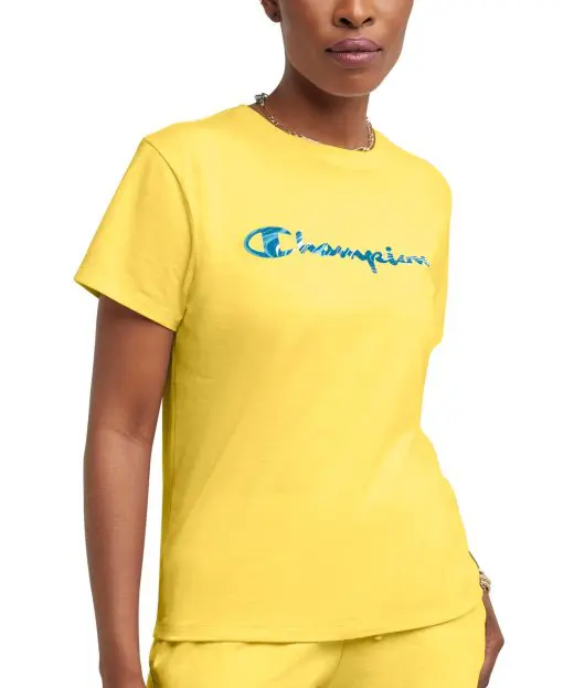 Champion Womens Cotton Graphic Classic Yellow Stone XS