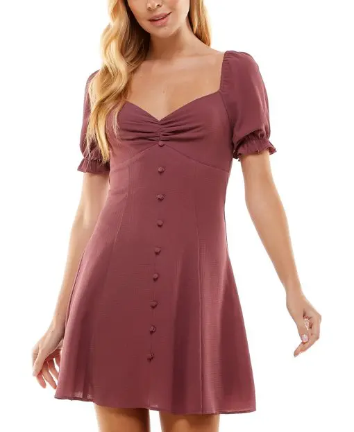 City Studios Juniors Sweetheart-Neck Fit Mauve S