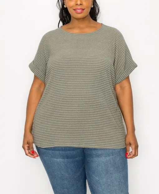 COIN 1804 COIN 1804 Plus Size Rolled Sho Sage Dark 3X