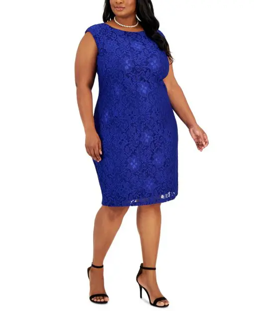 Kasper Plus Size Morgan Boat-Neck Lac Royal Blue 3X