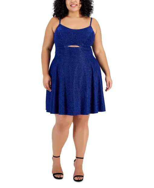 City Studios Trendy Plus Size Cutout Metall Navy 18W