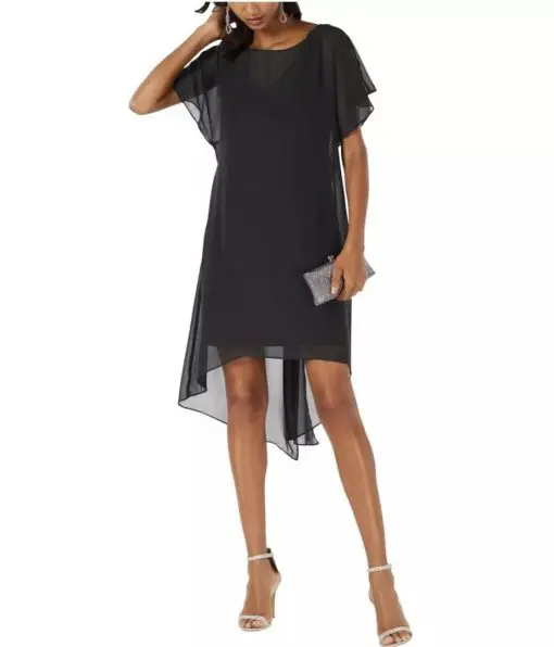 ADRIANNA PAPELL WOMENS CHIFFON OVERLAY PARTY COCKTAIL AND PARTY DRESS L