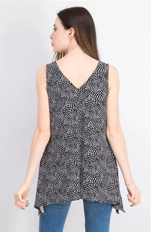 Alfani BLACK/WHITE Women's Printed Sleeveless Top L - Image 3