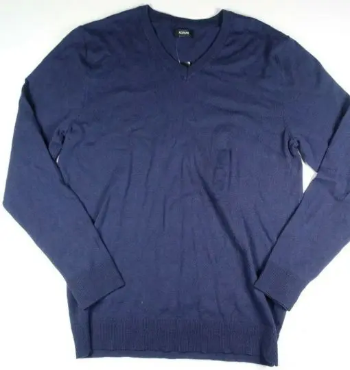 ALFANI Neo Navy Blue V-Neck Knit Pullover Sweater NEW Extra Large SIZEXL