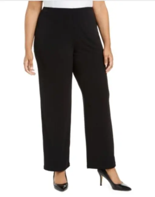 Alfani Plus Size Knit Wide-Leg Pant,  - Black 1X