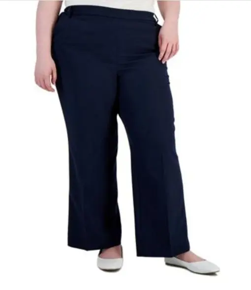 Alfani Plus Size Pull-on Wide-Leg Pants, - Modern Navy 16W