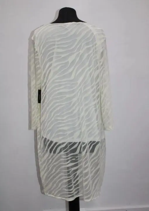 Alfani Zebra-Print Burnout Layered Tunic Top Pure Ivory XL - Image 3