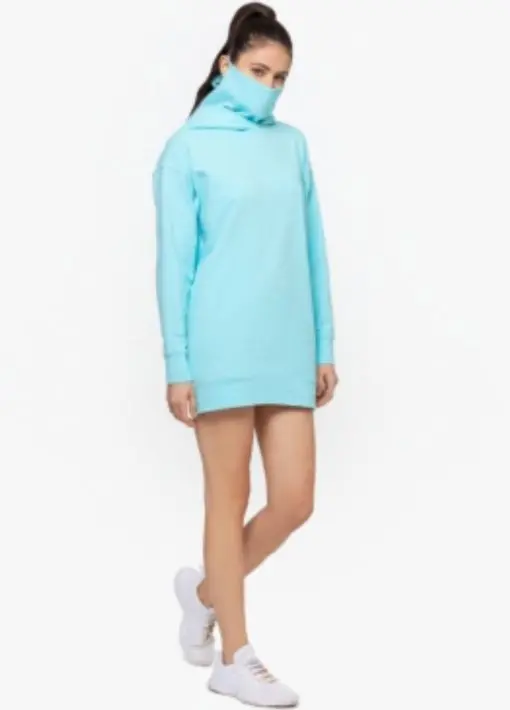 B&a by Betsy and Adam Womens Hoodie Mini Sweatshirt Dress Blue L