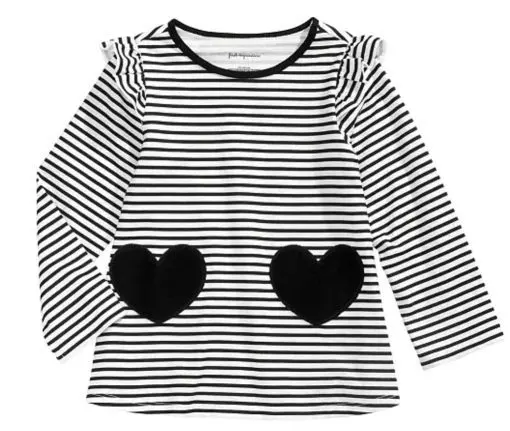 Baby Girls Striped Hearts Cotton Tunic 12 Months (22-25 LBS)