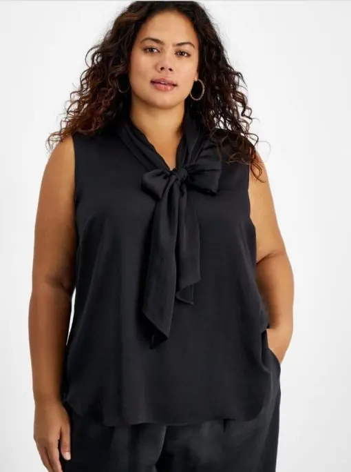 Bar Iii Plus Size Bow-Neck Sleeveless 2X