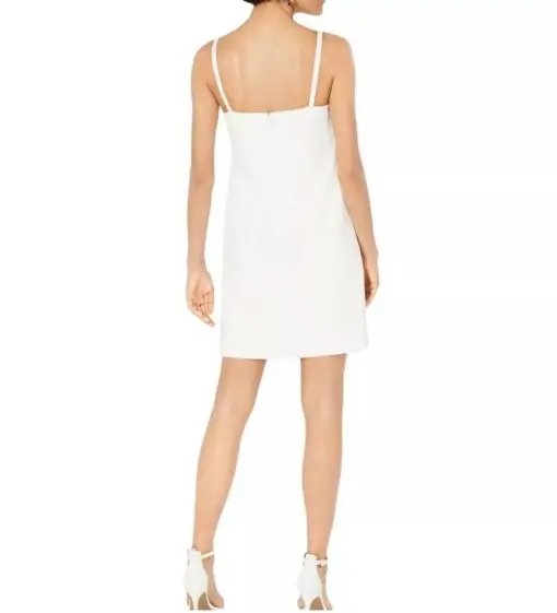 BETSEY JOHNSON NEW Women's White Solid Bow-detail Cut-out A-Line Dress 2 - Image 2