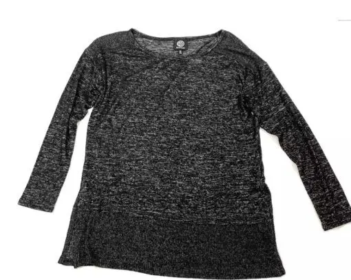 BOBEAU Layered Look Tunic Sweater In Raven XS