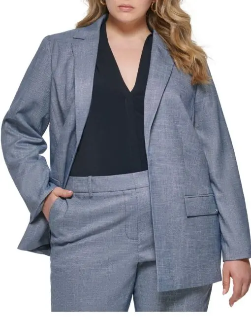 Calvin Klein Plus Size Notched-Collar Open-Front Jacket 8W