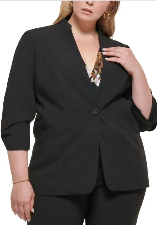 Calvin Klein Plus Size Ruched Sleeve Blazer 22W