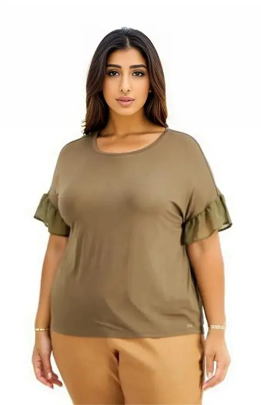 Calvin Klein Plus Size Ruffle Sleeve Top 2X