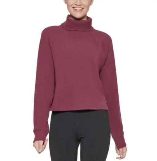 Calvin Klein Women's Ribbed Long Sleeve Turtleneck Red Size XXL