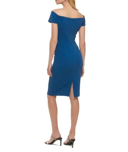 CALVIN KLEIN WOMENS SHIMMER KNEE-LENGTH COCKTAIL AND PARTY DRESS 4 - Image 2