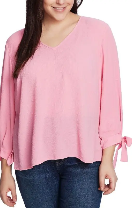 CeCe Plus Size Tie-Sleeve Top 3X