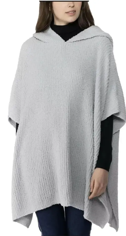 Charter Club Hooded Knit Poncho, one size