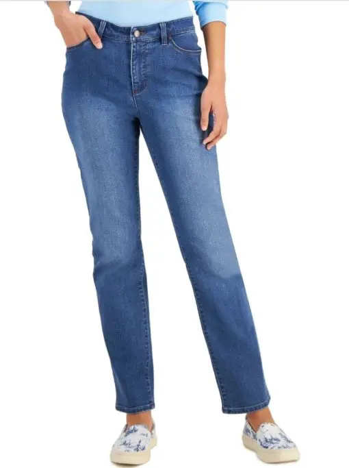 Charter Club Petite Lexington Straight-Leg Jeans, Petite & Petite ShortBeckett Wash 12P