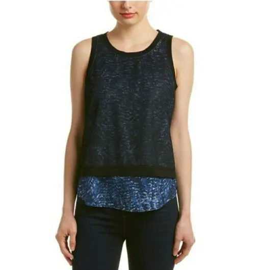 Chelsea & Walker Mesh Overlay Silk Tank
2