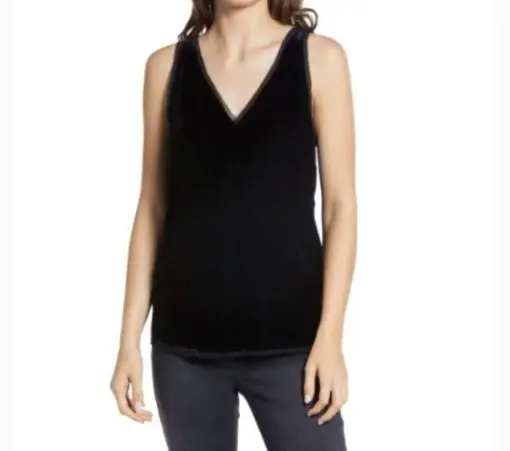 CHELSEA28 Velvet Raw Edge Tank | Size M