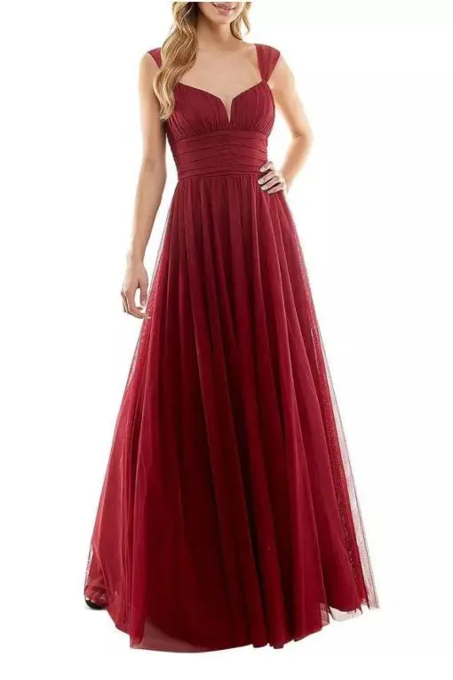 CITY STUDIO WOMENS EMMA RED MESH PROM EVENING DRESS GOWN JUNIORS 1