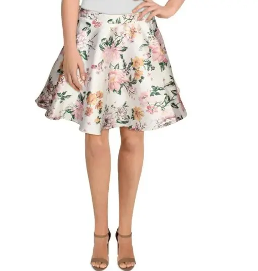 City Studio Womens Floral Print Mini Flare Skirt 13