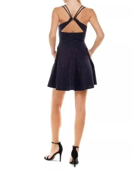 CITY STUDIO Women's Navy Strappy Molded Cups Short Dress Juniors 7 Girl's Dress - Image 2