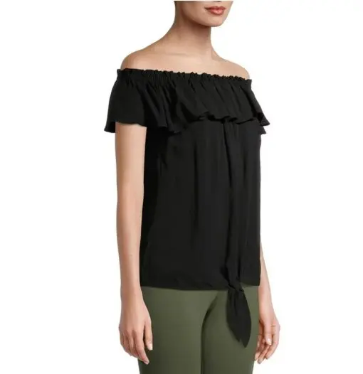 Coco Bianco Women's Off The Shoulder Ruffle Top M