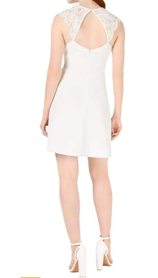 COOPER
Womens Embroidered Sleeveless Jewel Neck Short Cocktail Sheath Dress S - Image 2