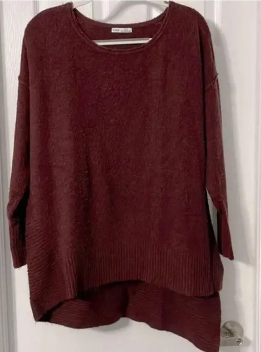 Dex Asymmetrical Burgundy Sweater  X