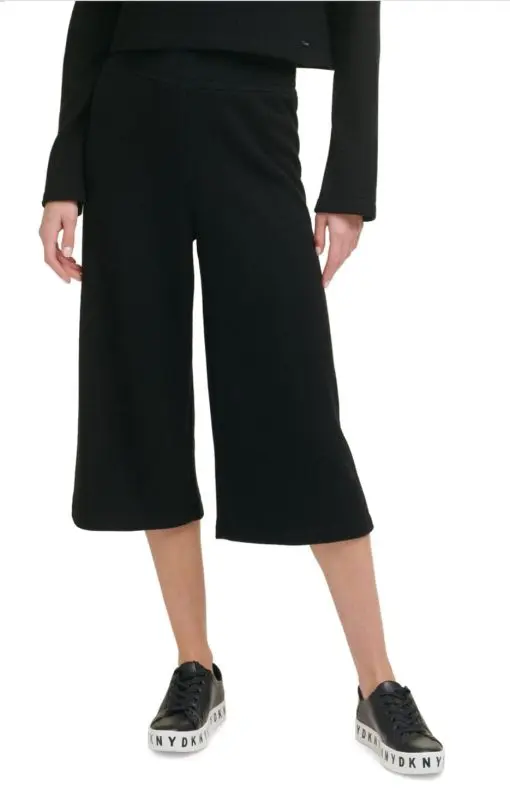 Dkny Cropped Wide-Leg Pull-on Pants L