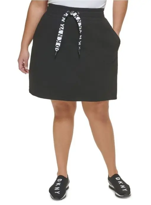 DKNY Plus Size Drawstring Logo Skirt 2X