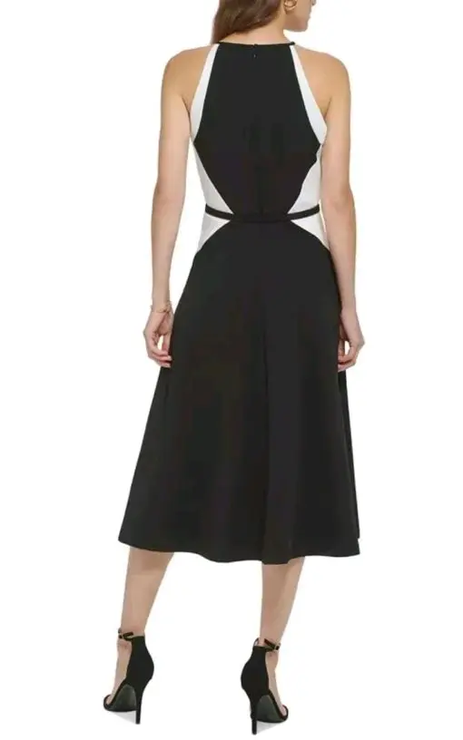 DKNY Women's Colorblocked Belted Midi Dress 2 - Image 2