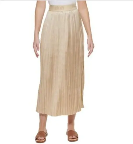 Dkny Women's Pleated Skirt - Wheat S