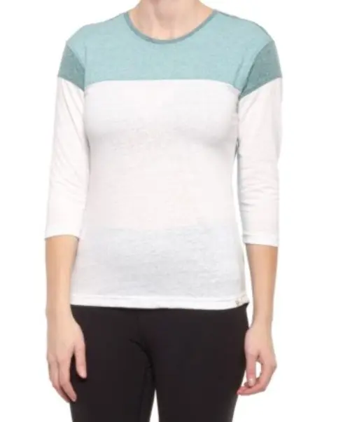 Dugout Knit T-Shirt - 3/4 Sleeve (for Women) - WHITE/BAYBERRY/MEADOWBROOK  L