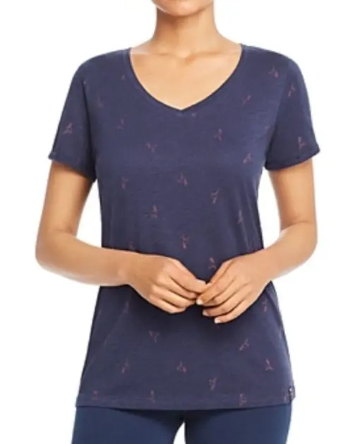 Flamingo-Print Modal Jersey V-Neck Tee