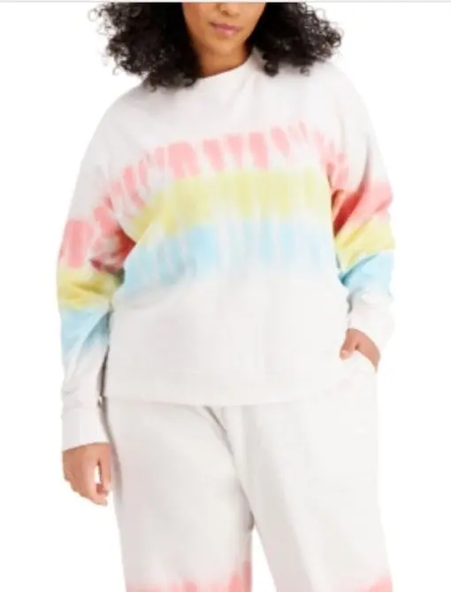 Full Circle Trends Trendy Plus Size Tie-Dyed Sweatshirt 3X