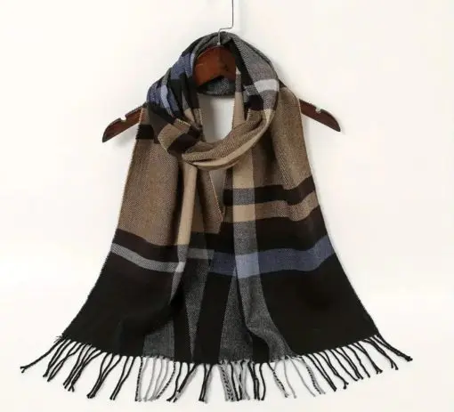 Geometric Plaid Scarf unisex Warm Sunscreen