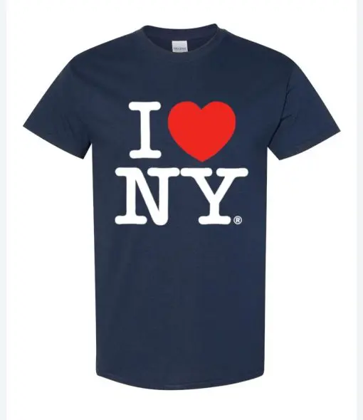 I Love New York Adult T-Shirt Navy Blue SIZE L