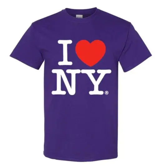 I Love New York Adult T-Shirt Purple SIZE L