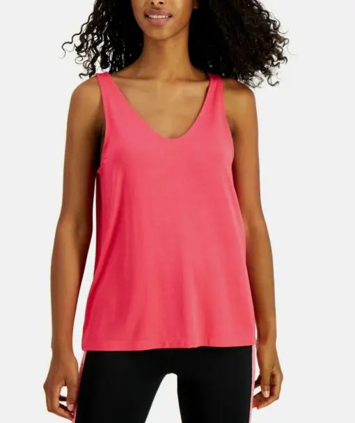 Ideology V-Neck Tank Top Women's SIZE XXL Flamenco Pink