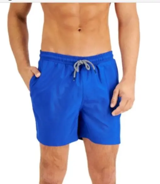 INC Mens Blue Drawstring Regular Fit Moisture Wicking Swim Trunks XXL